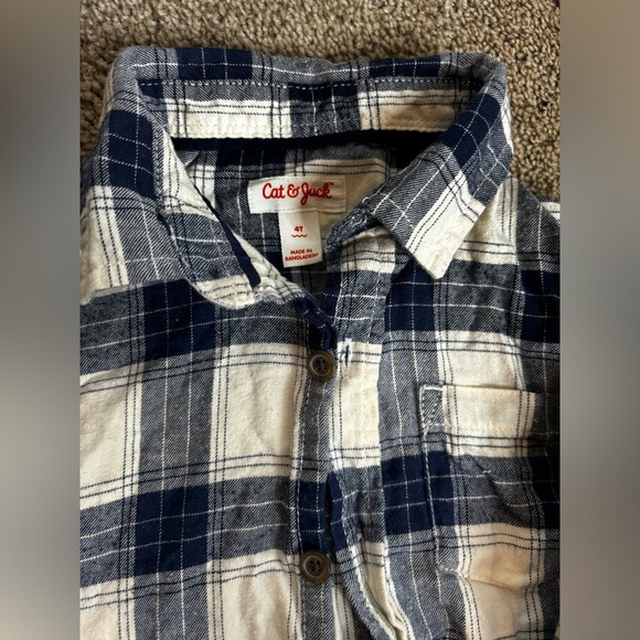 Cat & Jack Toddler Boys' Long Sleeve Flannel Button-Up Shirt 4t - Picture 6 of 6